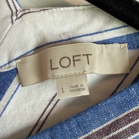 LOFT Blue and White Striped Mini Dress - Picture 6 of 7